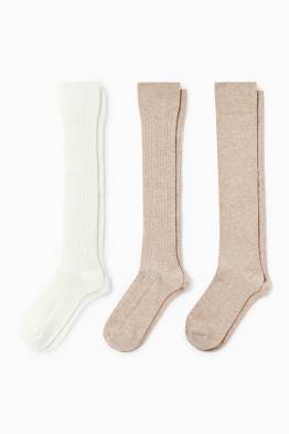 Multipack 3er - Kniestrümpfe - Zopfmuster