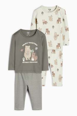 Multipack 2er - Waldtiere - Baby-Pyjama - 4 teilig