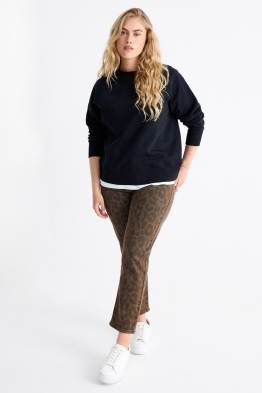 Mom jeans - talie înaltă - LYCRA® - imprimeu de leopard