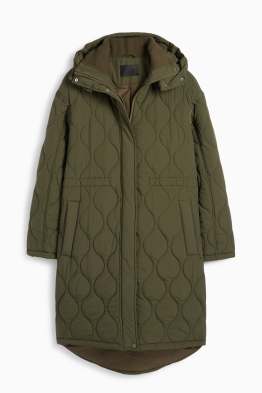Quilted coat with hood