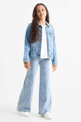 Wide leg jeans - met patroon