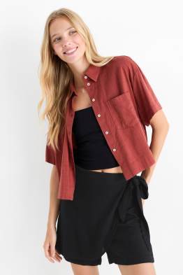 Skort met linnengehalte
