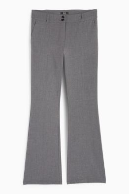 Cloth trousers - mid-rise waist - flared