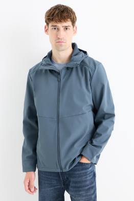 Softshelljacke mit Kapuze - wasserabweisend - 4 Way Stretch