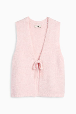 Gebreid gilet - geribd