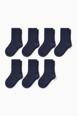 Set van 7 paar - sokken - geribd
