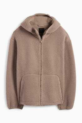 Veste en peluche à capuche