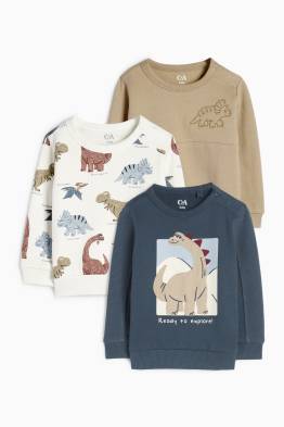 Set van 3 - dinosaurus - babysweatshirt
