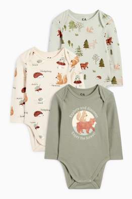 Pack de 3 - animales silvestres - bodies para bebé