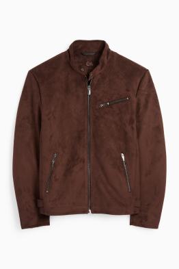 Bikerjacke - Velourslederimitat