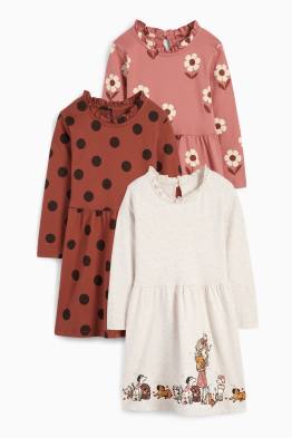 Multipack 3er - Blume, Hund und Katze - Kleid
