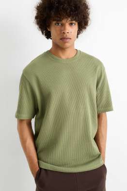 T-Shirt - Relaxed Fit - gerippt