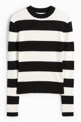 Pullover - gerippt - gestreift