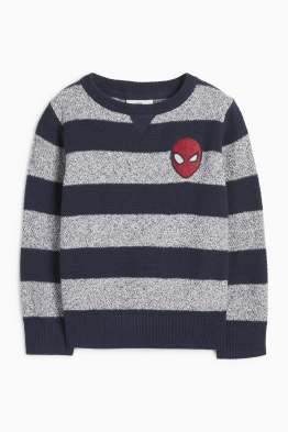 Spider-Man - pull - à rayures - texturé