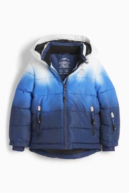 Ski jacket with hood - water-repellent - patterned