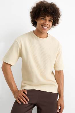 T-Shirt - Relaxed Fit - gerippt