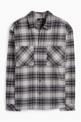 Flannel shirt - regular fit - kent collar - check