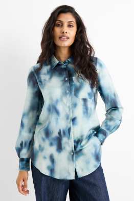 Satin-Bluse - gemustert