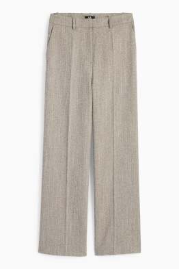 Business kalhoty - mid waist - relaxed fit - se vzorem