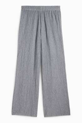 Pantaloni plissettati - vita alta - gamba larga