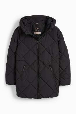 Quilted jacket with hood - water-repellent