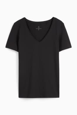 T-shirt basic scollo a V - slim fit