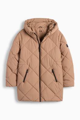 Quilted jacket with hood - water-repellent