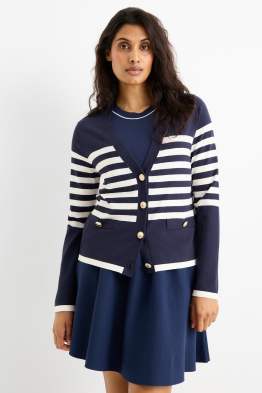 Cardigan tricotat - cu dungi