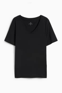 Basic T-shirt met V-hals - regular fit