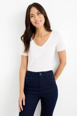 T-shirt à col V - slim fit