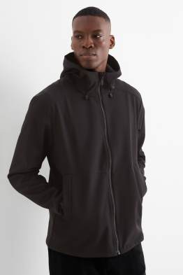 Softshelljacke mit Kapuze - wasserabweisend - 4 Way Stretch