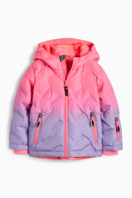 Ski jacket with hood - water-repellent - patterned