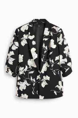 Lange blazer - relaxed fit - gebloemd
