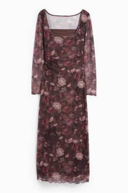 Mesh-Kleid - geblümt