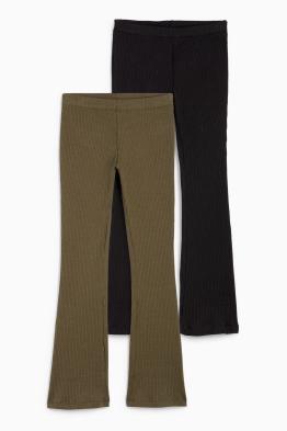 Multipack 2er - Flared Leggings - gerippt