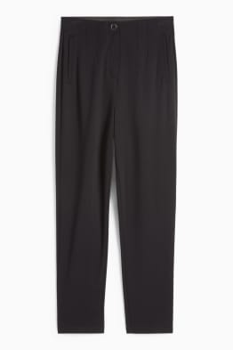 Žerzejové kalhoty - high waist - slim fit