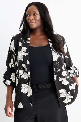 Lange blazer - relaxed fit - gebloemd