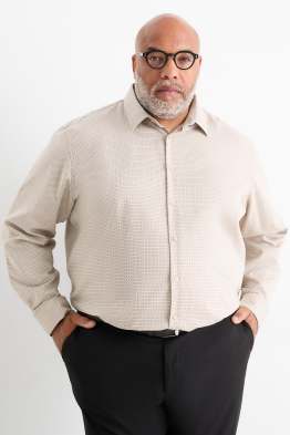 Chemise de bureau - regular fit - col kent - sans repassage - à motif