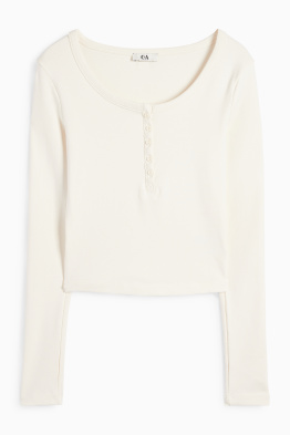 Cropped Henley top - slim fit