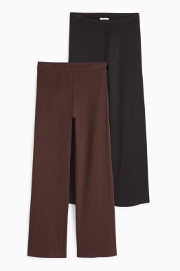Pack de 2 - wide leg leggings - de canalé