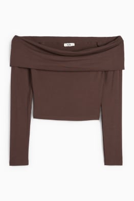 Tricou crop cu mânecă lungă