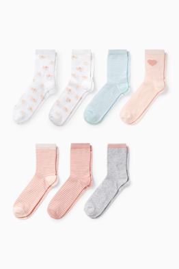 Multipack 7er - Herz und Blume - Socken mit Motiv