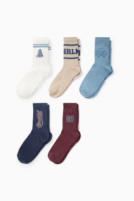 Multipack 5er - Harlem - Tennissocken mit Motiv
