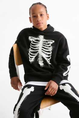 Esqueleto - sudadera con capucha - glow in the dark