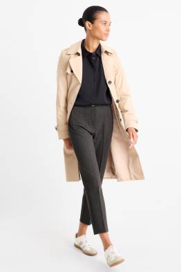 Pantalón de tela - high waist - slim fit - con textura