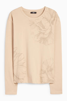 Basic-Langarmshirt - geblümt
