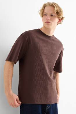 T-shirt - relaxed fit - finition côtelée