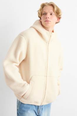 Veste en peluche à capuche
