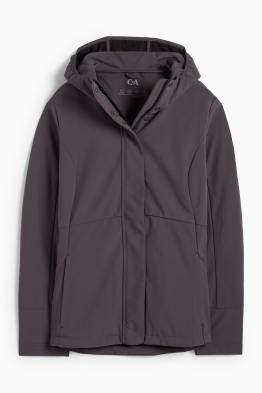 Softshelljacke mit Kapuze - wasserabweisend - 4 Way Stretch
