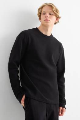 Langarmshirt - strukturiert